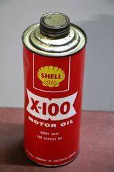 Vintage Shell X100 30 Motor Oil One Quart Can