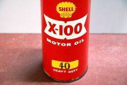 Vintage Shell X100 40 Motor Oil One Quart Can