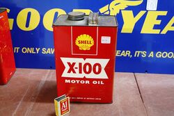 Vintage Shell X100 Motor Oil 20W 1 gal Tin