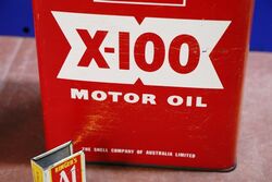 Vintage Shell X100 Motor Oil 20W 1 gal Tin