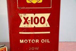 Vintage Shell X100 Motor Oil 20W One Gallon Tin