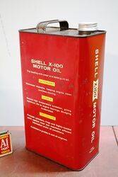Vintage Shell X100 Motor Oil 20W One Gallon Tin