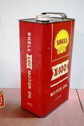 Vintage Shell X100 Motor Oil 20W One Gallon Tin