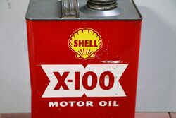 Vintage Shell X100 Motor Oil 20 W One Gallon Tin