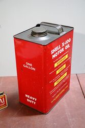 Vintage Shell X100 Motor Oil 20 W One Gallon Tin