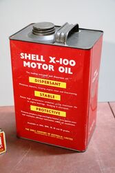 Vintage Shell X100 Motor Oil 20 W One Gallon Tin