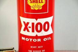 Vintage Shell X100 Motor Oil 3040 Quart Can