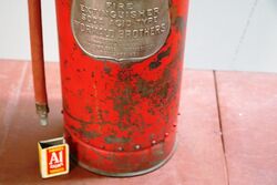 Vintage Simples Copper and Brass Fire Extinguisher 