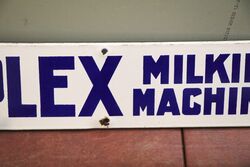 Vintage Simplex Milking Machines Enamel Strip Sign 