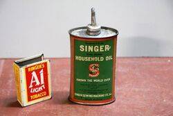 Vintage Singer Household Sewing Machine Oil 4oz Oiler.