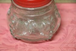 Vintage Small Glass Jar Moulded in the Shape of a Crown