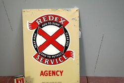 Vintage Small Redex Service Agency Tin Advertising Sign 