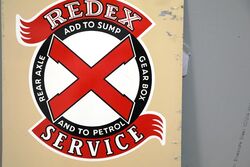 Vintage Small Redex Service Agency Tin Advertising Sign 