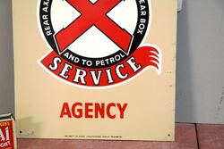 Vintage Small Redex Service Agency Tin Advertising Sign 