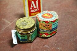 Vintage Small Tiger Balm Jar with Embossed Lid