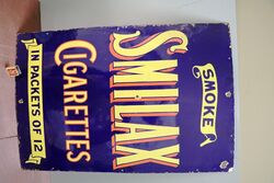Vintage Smilax Cigarettes Enamel Advertising Sign. #