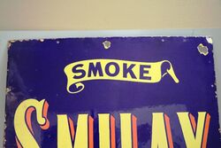 Vintage Smilax Cigarettes Enamel Advertising Sign 