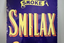 Vintage Smilax Cigarettes Enamel Advertising Sign 