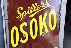 Vintage Spillers OSOKO Dog Food Enamel Advertising Sign 