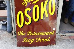 Vintage Spillers OSOKO Dog Food Enamel Advertising Sign 