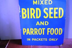 Vintage Sprattand39s Mixed Bird Seed and Parrot Food Enamel Sign