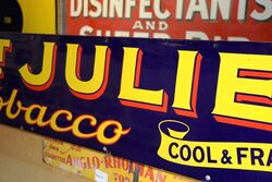 Vintage St Julien Tobacco Enamel Strip Sign 