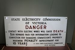 Vintage State Electricity Commission Danger Sign 