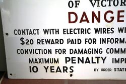 Vintage State Electricity Commission Danger Sign 