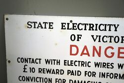 Vintage State Electricity Commission Danger Sign 