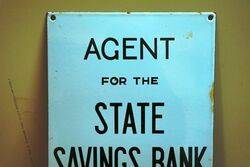 Vintage State Savings Bank of Victoria Enamel Sign 