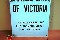 Vintage State Savings Bank of Victoria Enamel Sign 