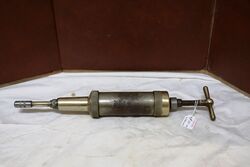 Vintage Steel + Brass Tecalemit Screw Top Auto Grease Gun Dispenser