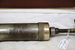 Vintage Steel + Brass Tecalemit Screw Top Auto Grease Gun Dispenser