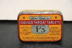 Vintage Sure Shield Iodised Throat Tablets Tin. #