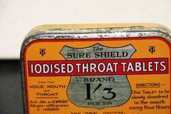 Vintage Sure Shield Iodised Throat Tablets Tin 