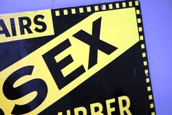 Vintage Sussex Repairs Rubber Soles and Heels Enamel Sign 