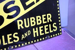 Vintage Sussex Repairs Rubber Soles and Heels Enamel Sign 