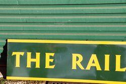 Vintage THE RAILWAY Strip Enamel Sign 