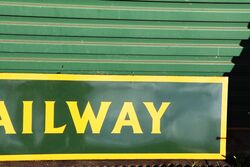 Vintage THE RAILWAY Strip Enamel Sign 