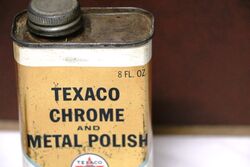Vintage Texaco Chrome and Metal Polish 8 fl oz Tin