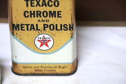 Vintage Texaco Chrome and Metal Polish 8 fl oz Tin