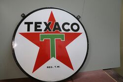 Vintage Texaco Round Double Sided Enamel Sign 