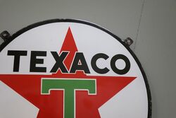 Vintage Texaco Round Double Sided Enamel Sign 