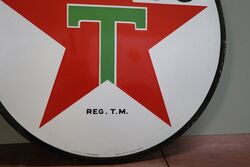 Vintage Texaco Round Double Sided Enamel Sign 
