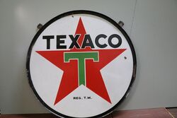 Vintage Texaco Round Double Sided Enamel Sign 