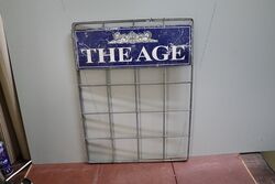 Vintage The Age Newspaper Headlines Wire Cage.