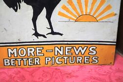 Vintage The Sun News Pictorial Hand Painted Tin Sign 