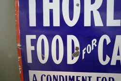 Vintage Thorleyand39s Food for Cattle Enamel Advertising Sign 