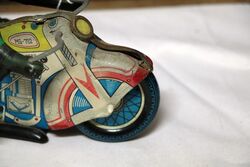 Vintage Tin Toy Motor Cycle Rider China MS702