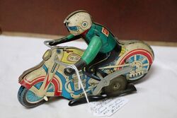 Vintage Tin Toy Motor Cycle Rider China MS702